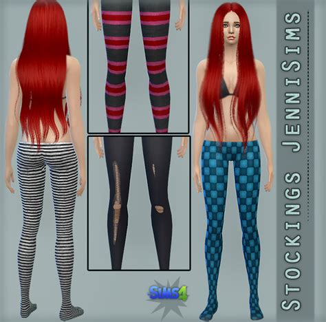 Jennisims Downloads Sims 4 Accessory Stockings And Top Lace
