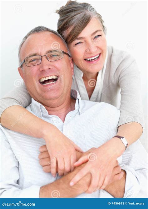 Happy Older Couple Laughing With Joy Stock Image Image Of Females Fresh 7456913