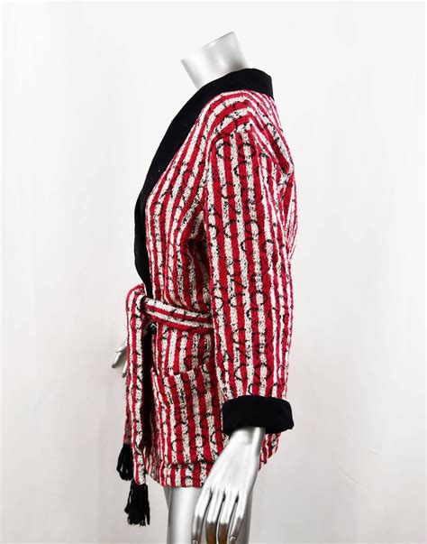Get the best deals on beetlejuice costume. Chanel Red/White Stripe Jacket with Black Trim and ...
