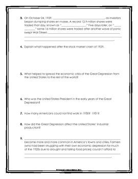 Industry from overseas competitors, congress passed the tariff act of 1930, better the economic devastation of the great depression was made worse by environmental destruction. An Overview Of The Great Depression Commonlit Answer Key ...