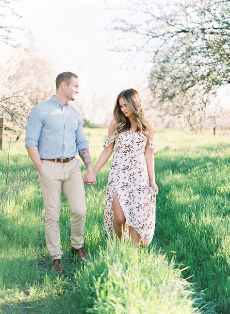 Springtime Engagement Photos In An Almond Orchard Inspired By This