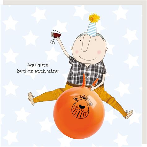 Rosie Made A Thing Age Gets Better With Wine Boy Birthday Card Greeting