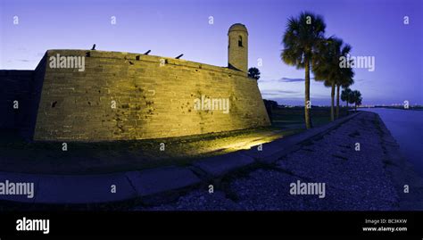 Castillo de San Marcos before dawn overlooking Matanzas Bay, St
