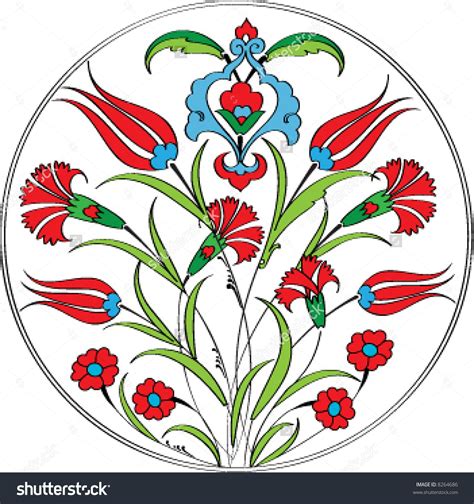 Ottoman Tulip Stock Vectors Vector Clip Art Turkish Art Pattern