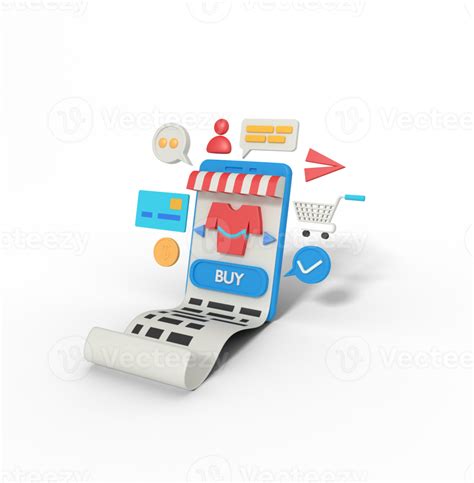 3d Illustration Of Online Shop App On Mobile 10987167 Png