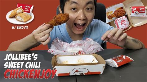 jollibee sweet chili chicken joy w buko pie taste test tagalog youtube