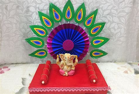 Ganpati Makhar Ganesh Puja Decorations Diy Paper Crafts Decoration