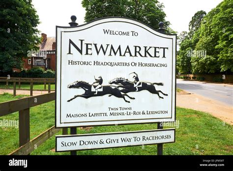 Welcome To Newmarket Town Centre Sign Fordham Road Newmarket Suffolk