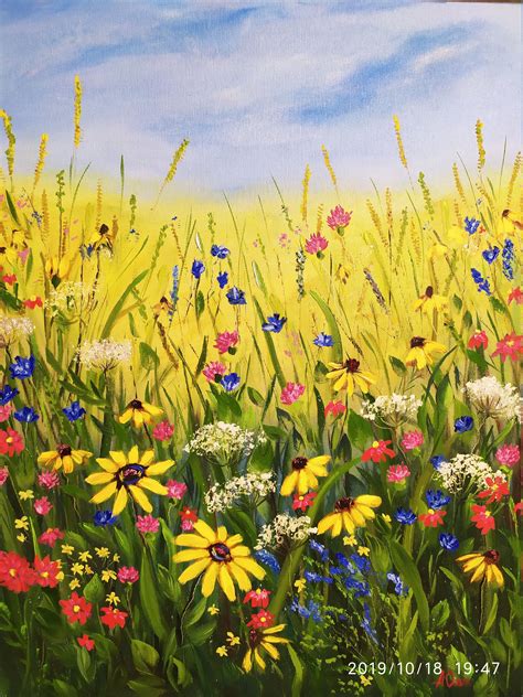Landscape Painting Oil Painting Original Abstract Art Etsy In 2021 Wildflower Paintings