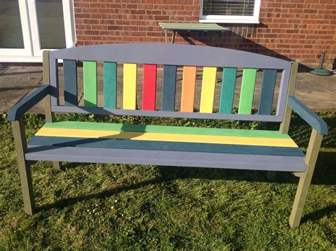 Colourful Garden Bench Makeover Using As Chalk Paint Painted Benches