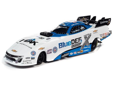 124 Scale John Force 2021 Chevy Camaro Bluedef Funny Car Diecast Model