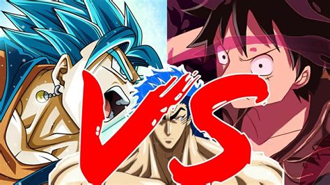 Goku Vs Luffy Vs Toriko Sub Indo Youtube