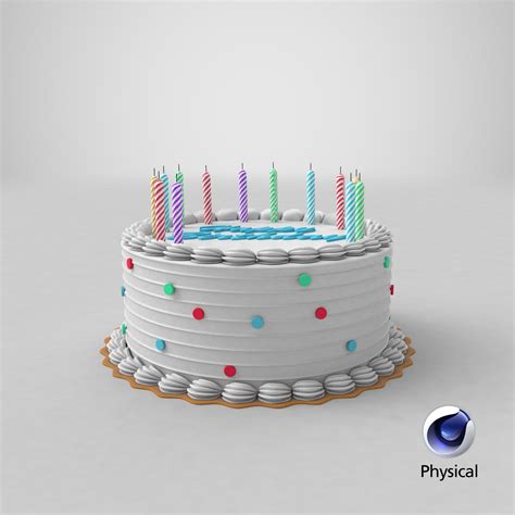 Birthday Cake 3d Model 19 Unitypackage Max Ma Blend C4d Dae Upk Obj Fbx 3ds D