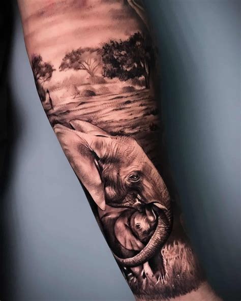 Elephant Tattoos On Thigh