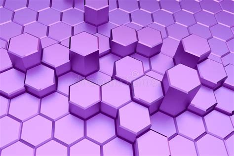 Purple Hexagon Pattern Honeycomb Concept Stock Illustration