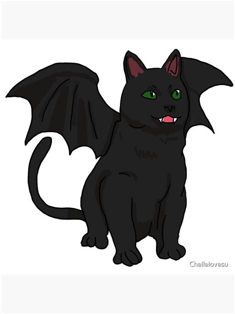 Bat Cat Art Print For Sale By Chellelovesu Redbubble