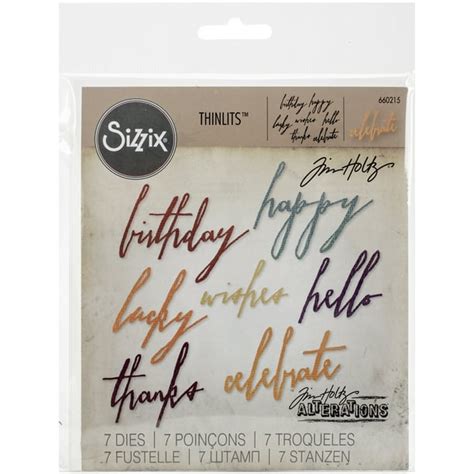 Sizzix Thinlits Dies By Tim Holtz 7pkg Handwritten Celebrate Walmart