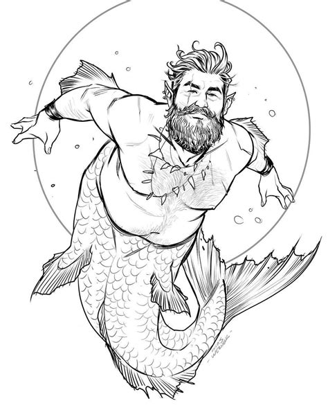 Merman By Lukas Werneck Male Mermaid Mermaid Art Mermaid Drawings