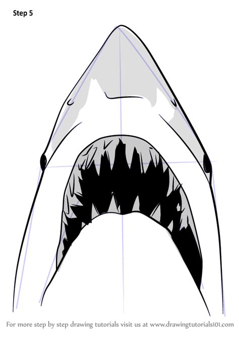 Vector illustration of coloring book with sea animals collection. Learn How to Draw Jaws Shark (Other Animals) Step by Step ...