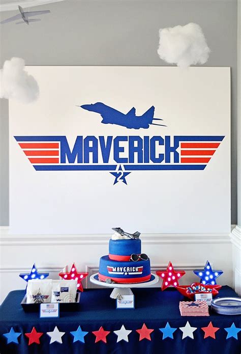 Top Gun Inspired Party Maverick Cake Table