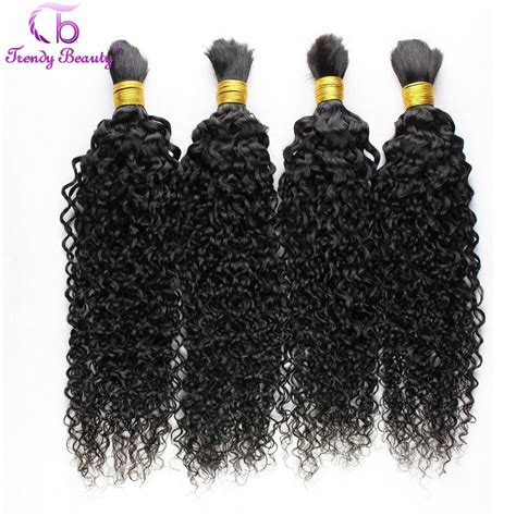 6a brazilian kinky curly bulk 4pcs human hair for braiding soft 6a human braiding hair bulk