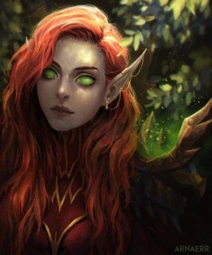 31 Ideas Fantasy Art Female Red Hair Elf Art Warcraft Art Elves