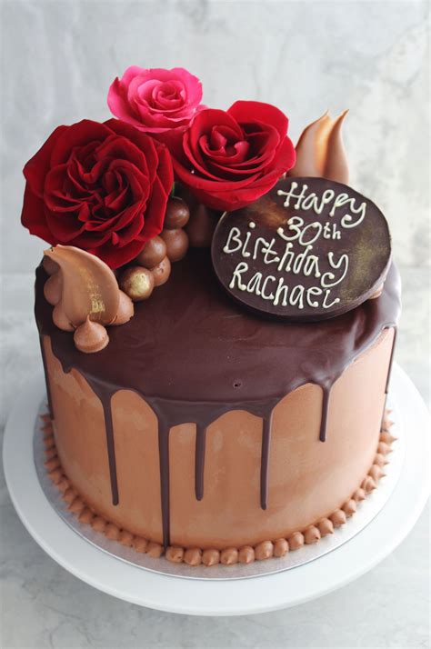 Chocolate Cake Decorated With Chocolate Ganache Buttercream And Fresh