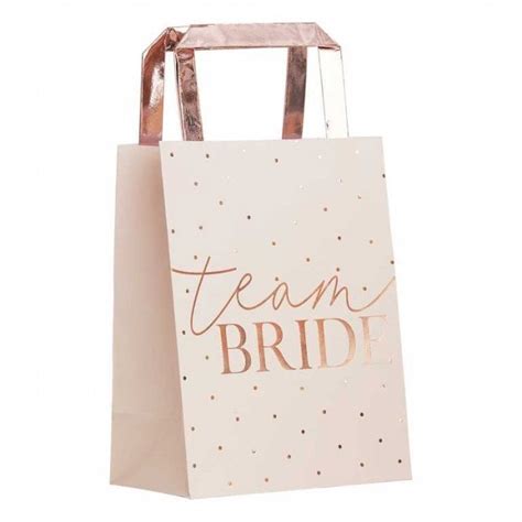 Ginger Ray Pink Team Bride Rose Gold Foiled Hen Party Bags Ts From