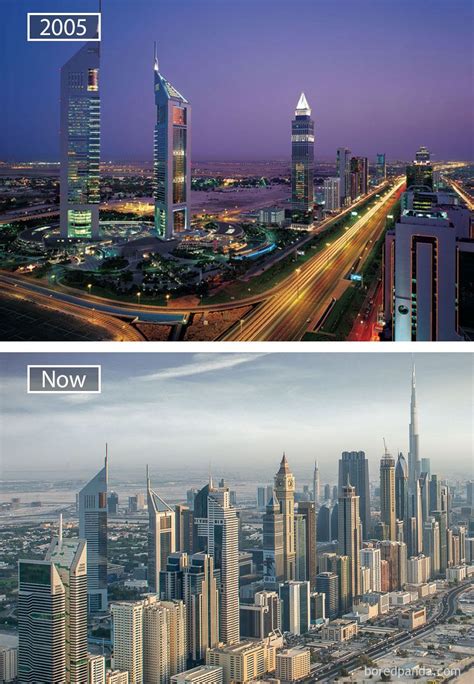 Dubai United Arab Emirates 2005 And Now Then And Now Pictures Before