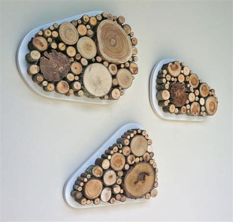 Unique Modern Rustic Wood Slices Wall Art Etsy