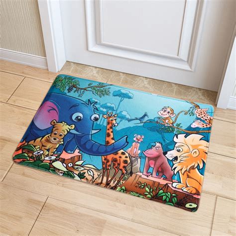 Mdct 40x60cm 3d Cartoon Animal Pattern Floor Door Mats Soft Fleece Area