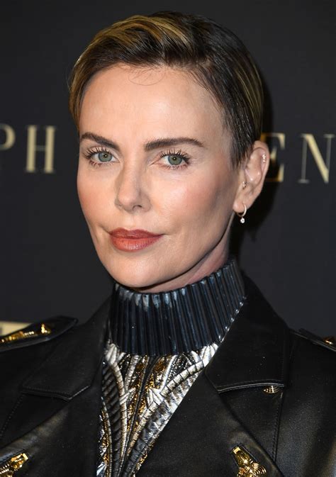 Charlize Theron Slicked Her Bowl Haircut To The Side And