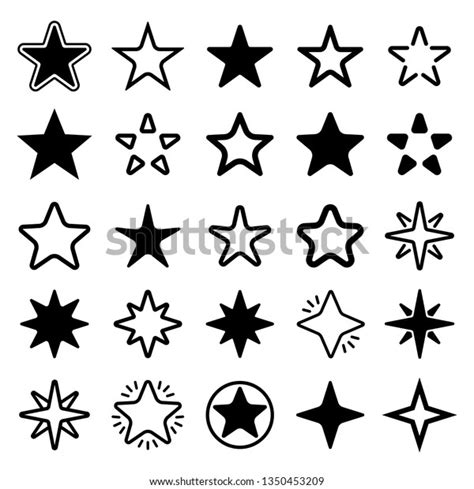 Star Collection Different Stars Set Vector Stock Vector Royalty Free