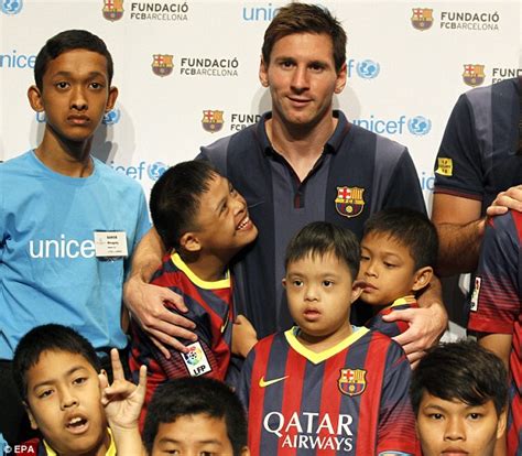 Argentinian soccer player lionel messi moved to spain at the age of 13. Lionel Messi sees disabled fans at Unicef event in Bangkok ...