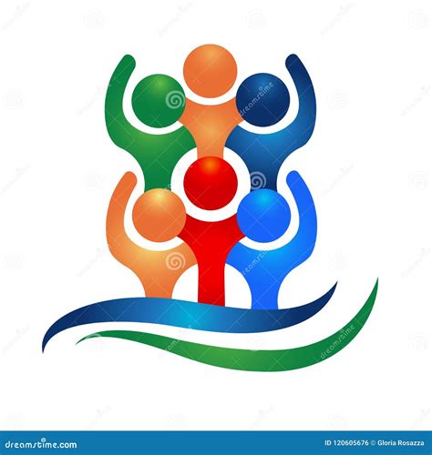 Logo Teamwork Hug Friendship Unity Business Colorful People Icon