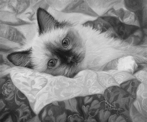 Charming Black And White Painting By Lucie Bilodeau