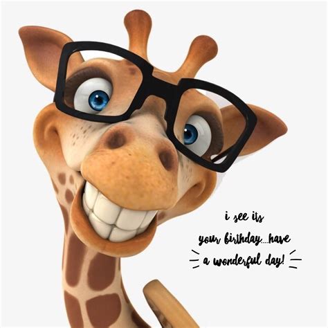 I See Happy Birthday Funny Giraffe Card