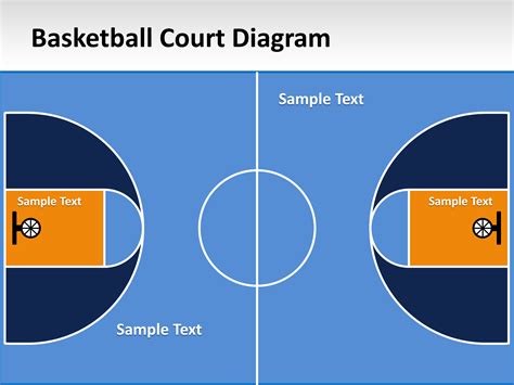 Basketball Court Template Basketball Court Powerpoint Template Slide