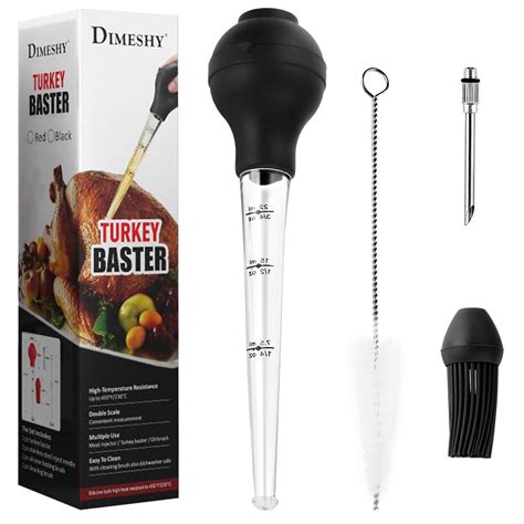 buy dimeshy turkey baster food grade for cooking and basting detachable round bulb baster