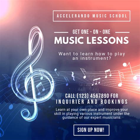 Music Lessons Instagram Post Template Postermywall