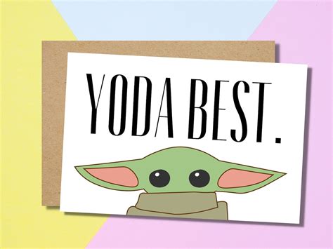 Yoda Best Congratulations And Birthday Card Star Wars Card Etsy