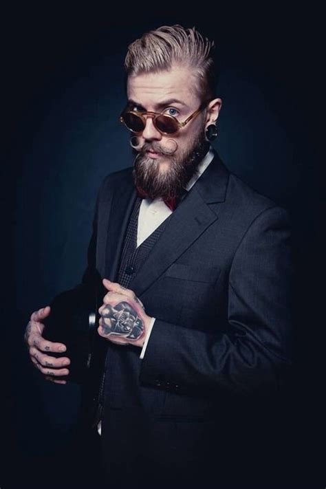 Longer hairstyles for men, from chin to beyond shoulder length, are a popular and attractive look. Nice handlebars | Men street look, Steampunk hairstyles ...