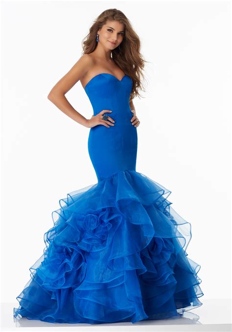 Mermaid Prom Dress With Ruffled Organza Skirt Style Morilee