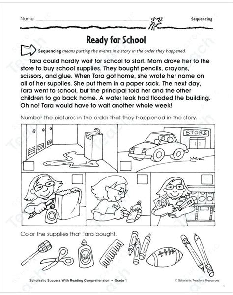 Sequence Worksheets For 1st Grade Story Sequencing Sequence Free