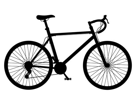 Road Bike With Gear Shifting Black Silhouette Vector Illustration
