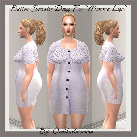 Mod The Sims Button Sweater Dress For Momma Lisa