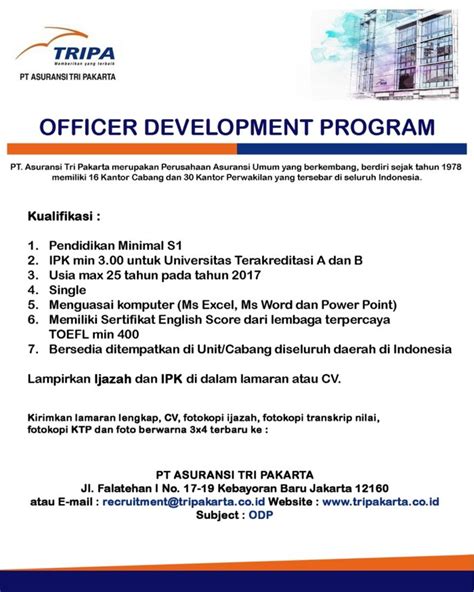 Contoh Surat Lamaran Officer Development Program Delinewstv