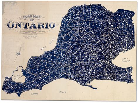 Road map of Ontario (west of Toronto) showing all main roads, 1898