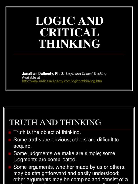 Logic And Critical Thinking Argument Logic