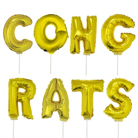16 Congrats Graduation Letter 8pc Balloon Kit Jr Shape Foil Balloons